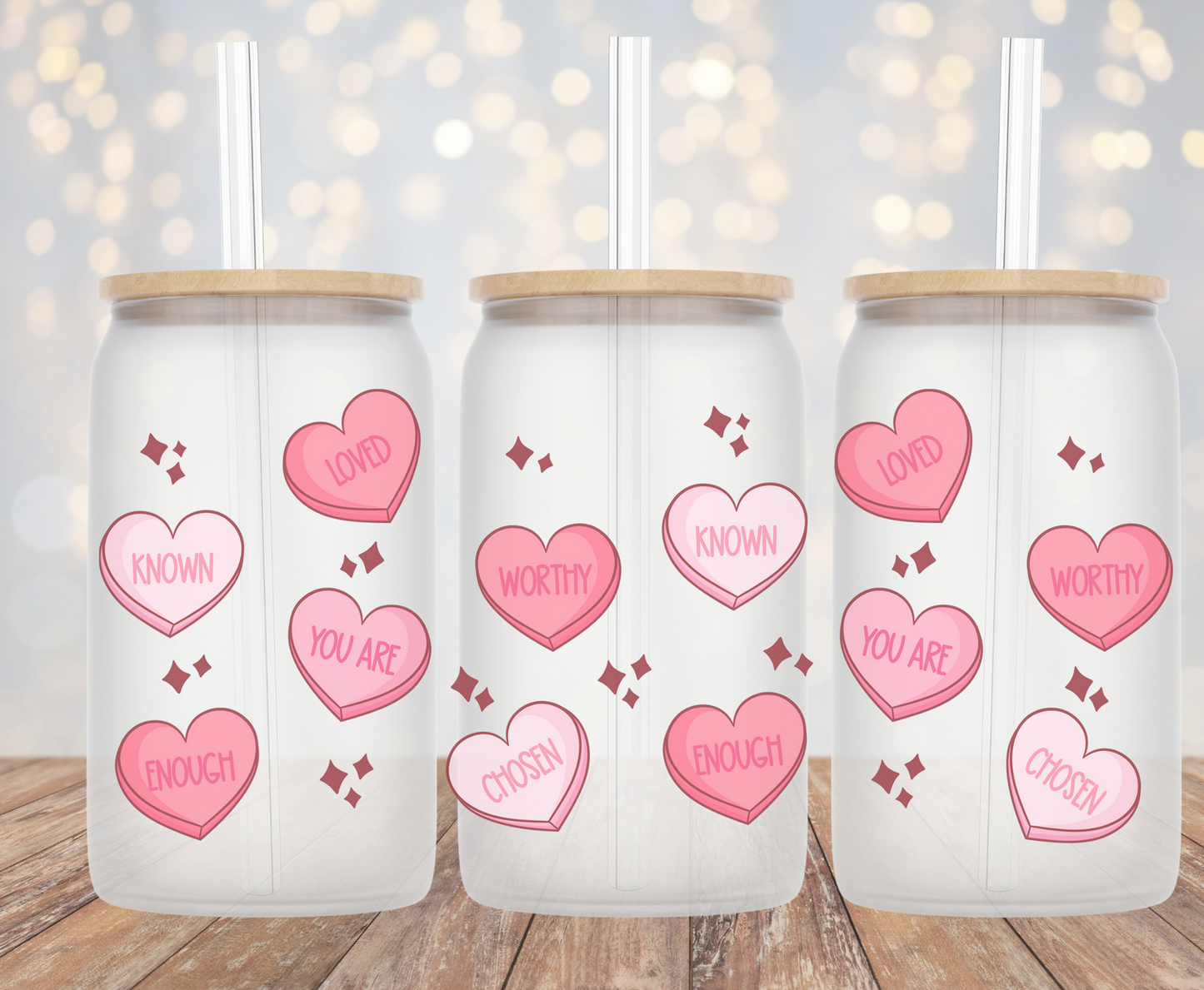 Self Worth Hearts - 16oz Cup Wrap