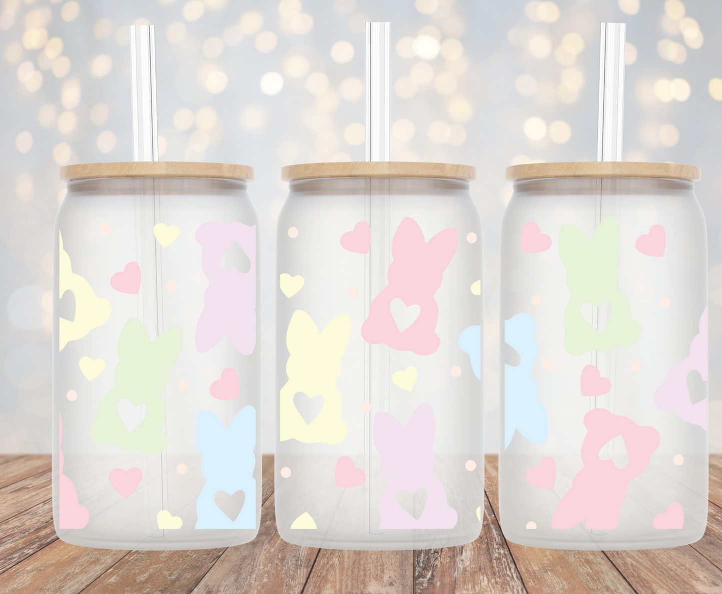Bunny Heart Tail - 16oz Cup Wrap