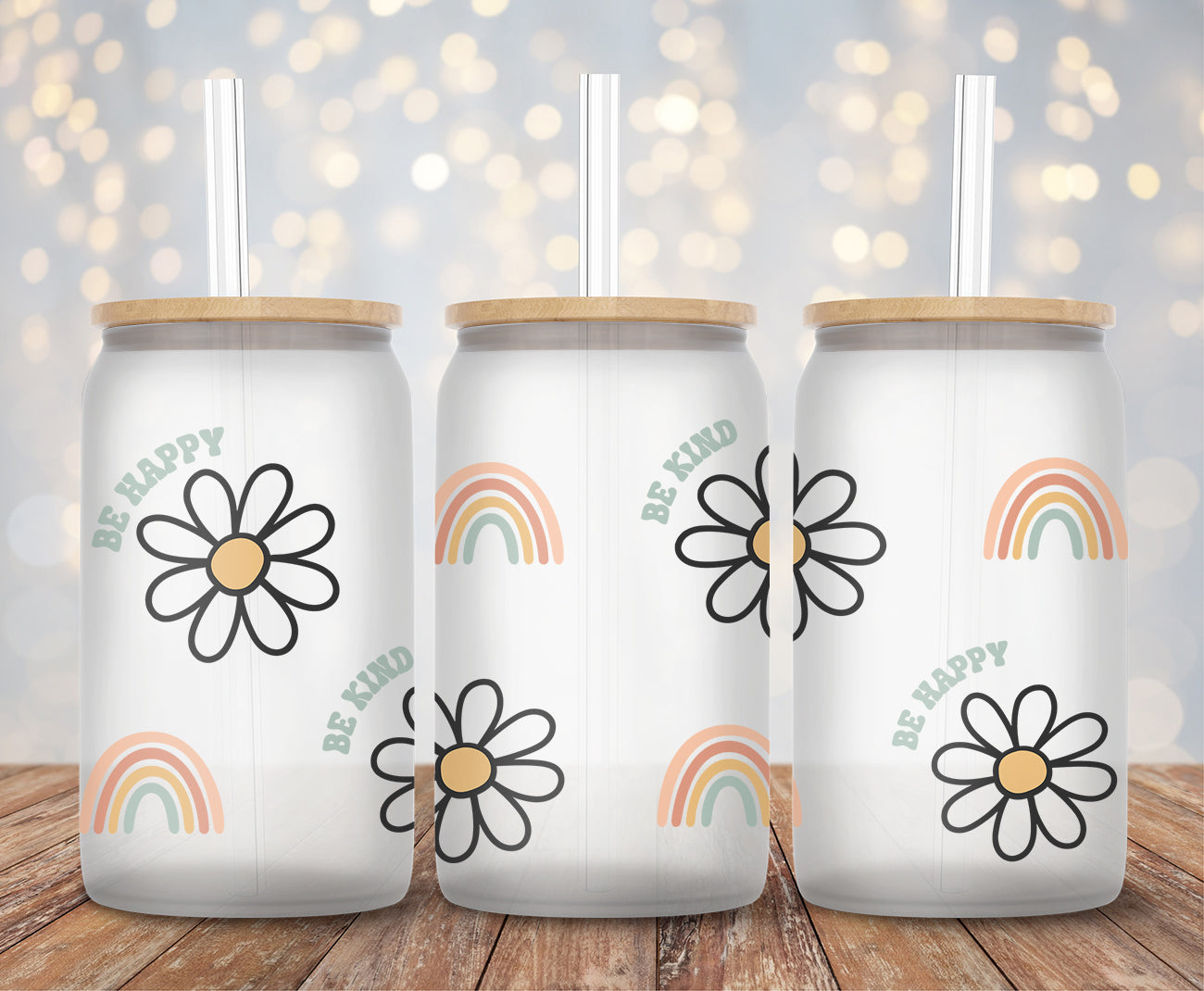 Be Happy Be Kind - 16oz Cup Wrap
