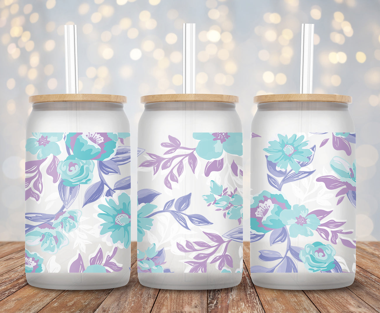 Abstract Floral - 16oz Cup Wrap