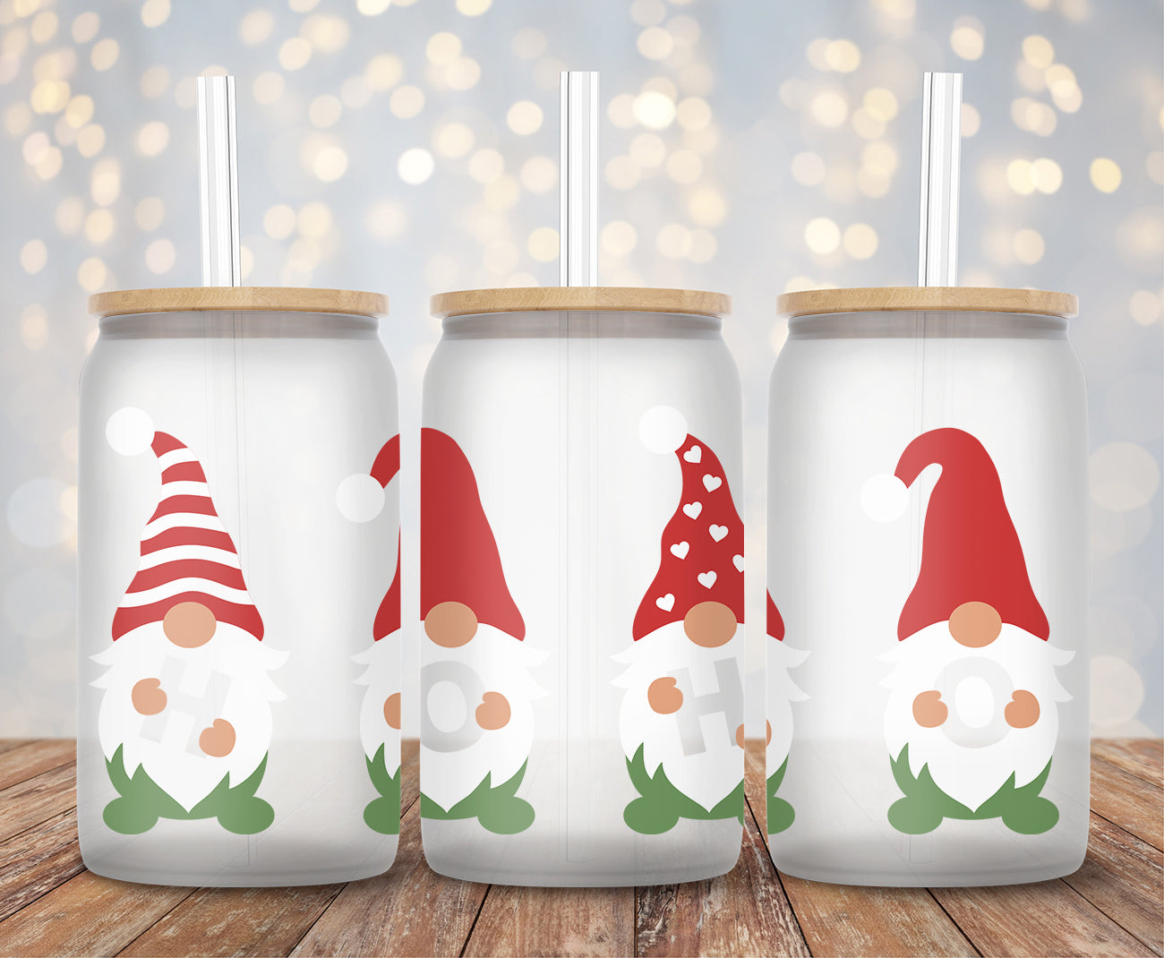 Christmas Gnomes - 16oz Cup Wrap