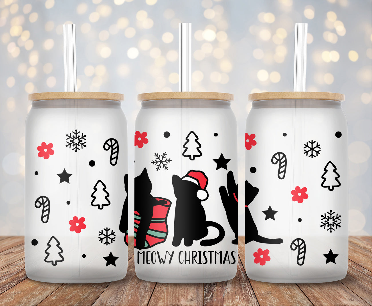 Meowy Christmas Cats - 16oz Cup Wrap