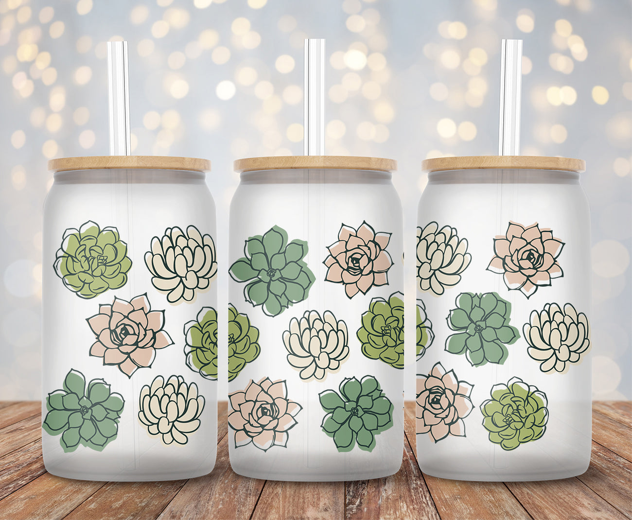 Succulents - 16oz Cup Wrap