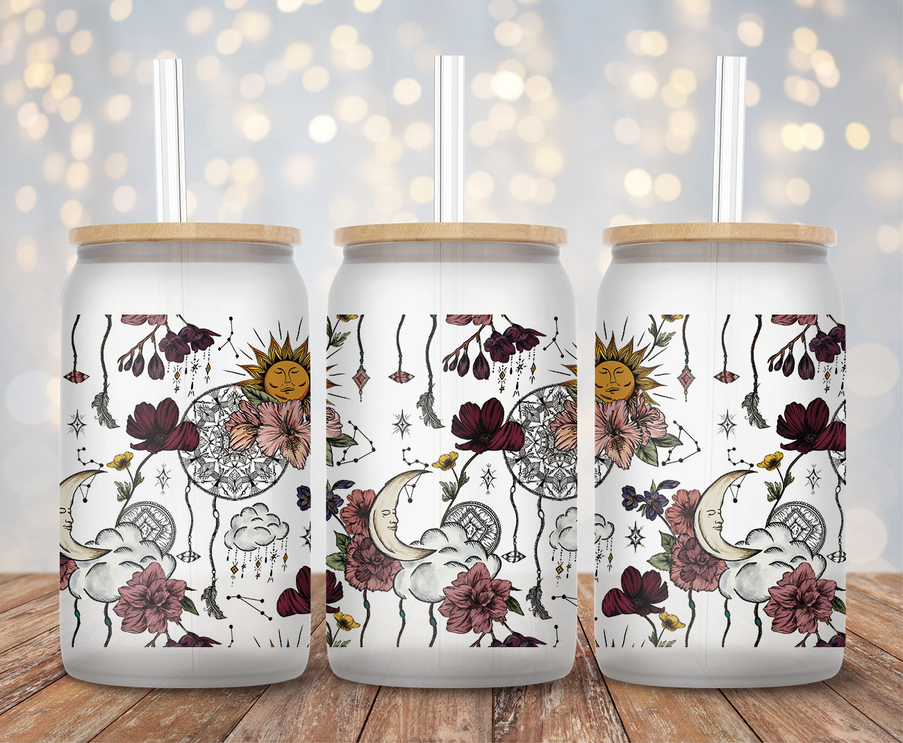 Celestial Moon And Sun - 16oz Cup Wrap