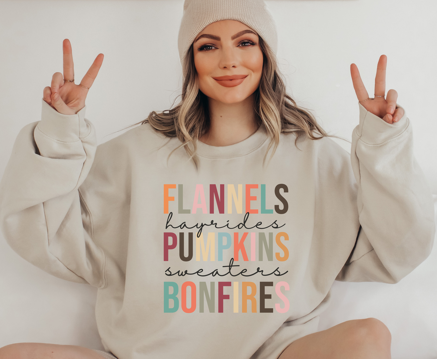 Flannel Pumpkins Bonfires - Full Color Transfer