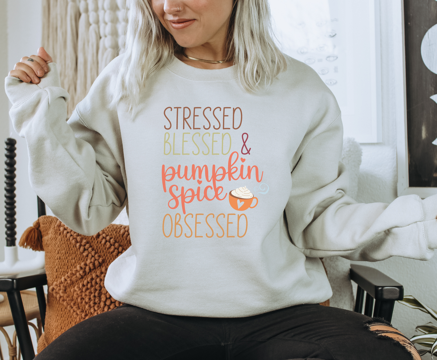 Stressed Blessed & Pumpkin Spice Obsessed - Full Color Transfer