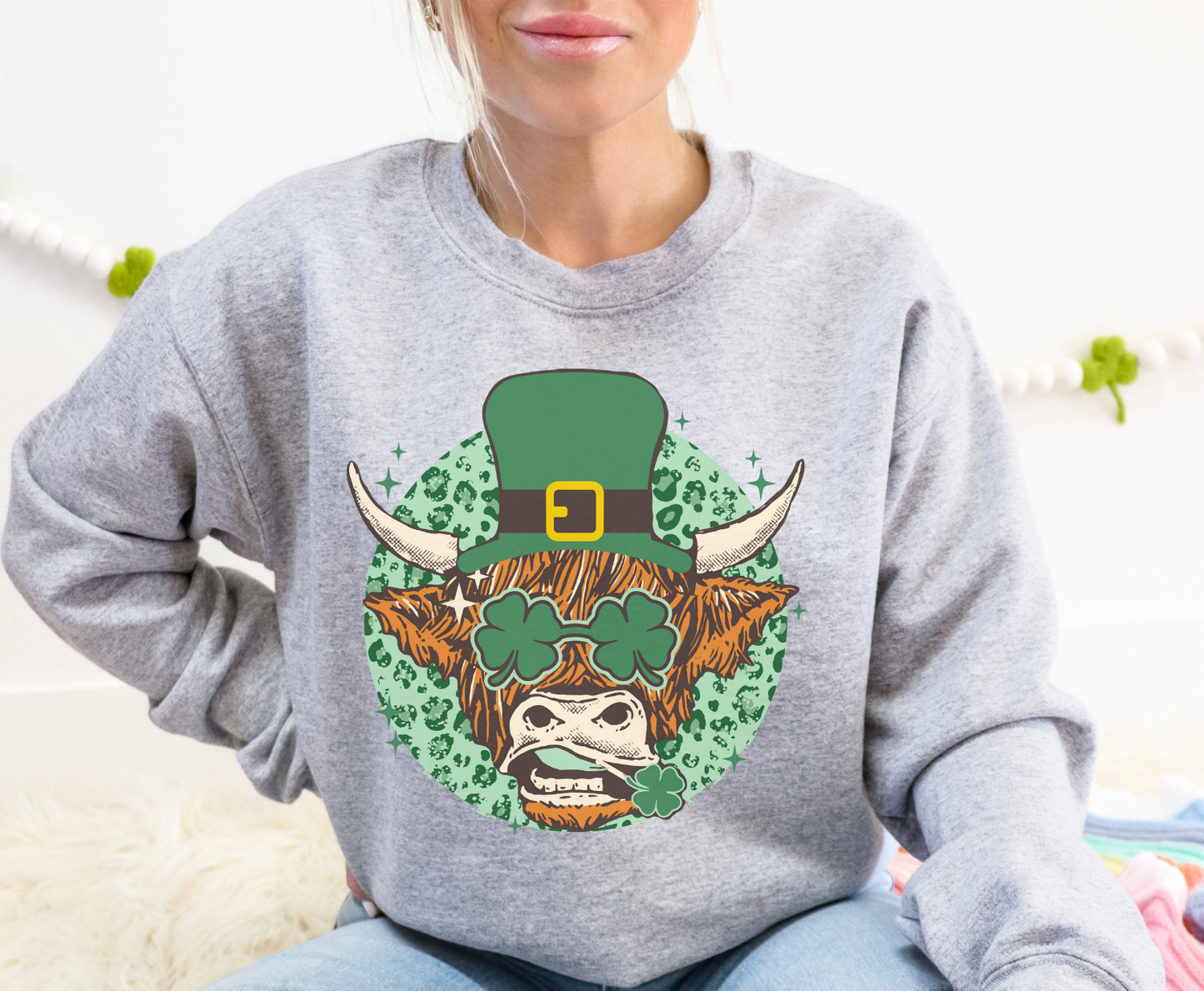 Highland Cow St Patty - Full Color Transfer