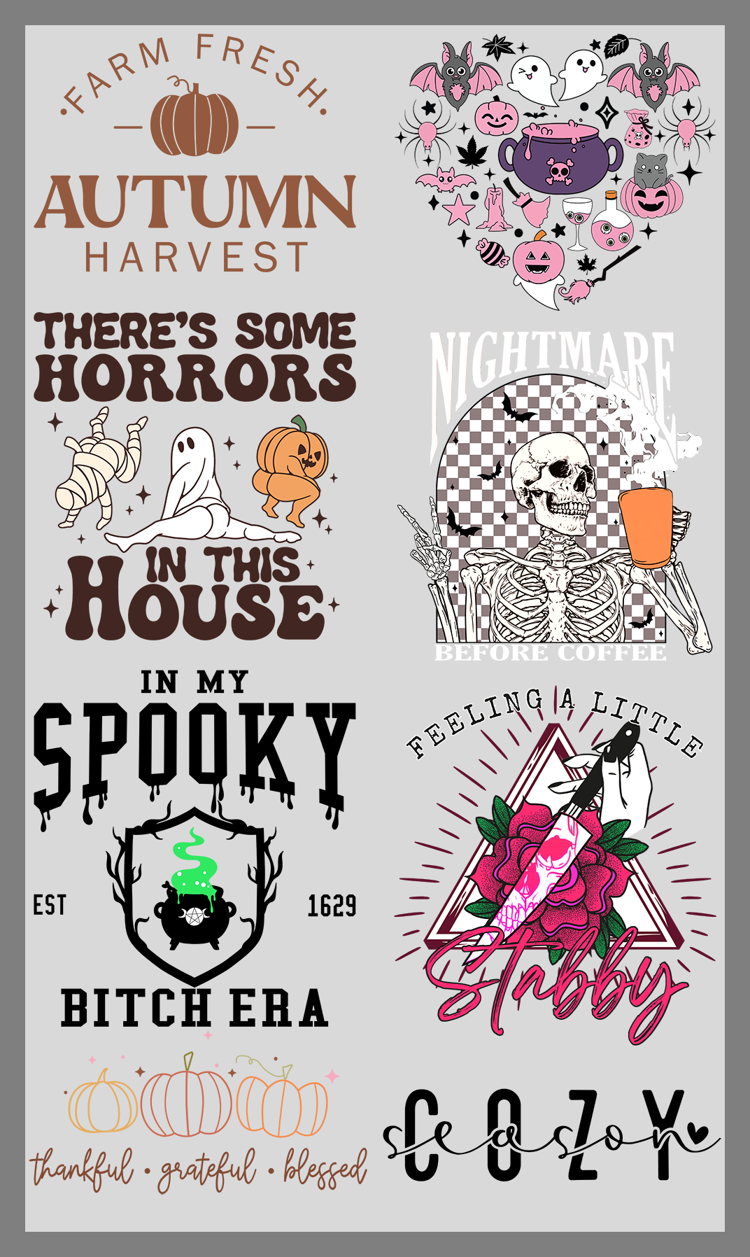 PreMade DTF Gang Sheet: Fall Theme V2