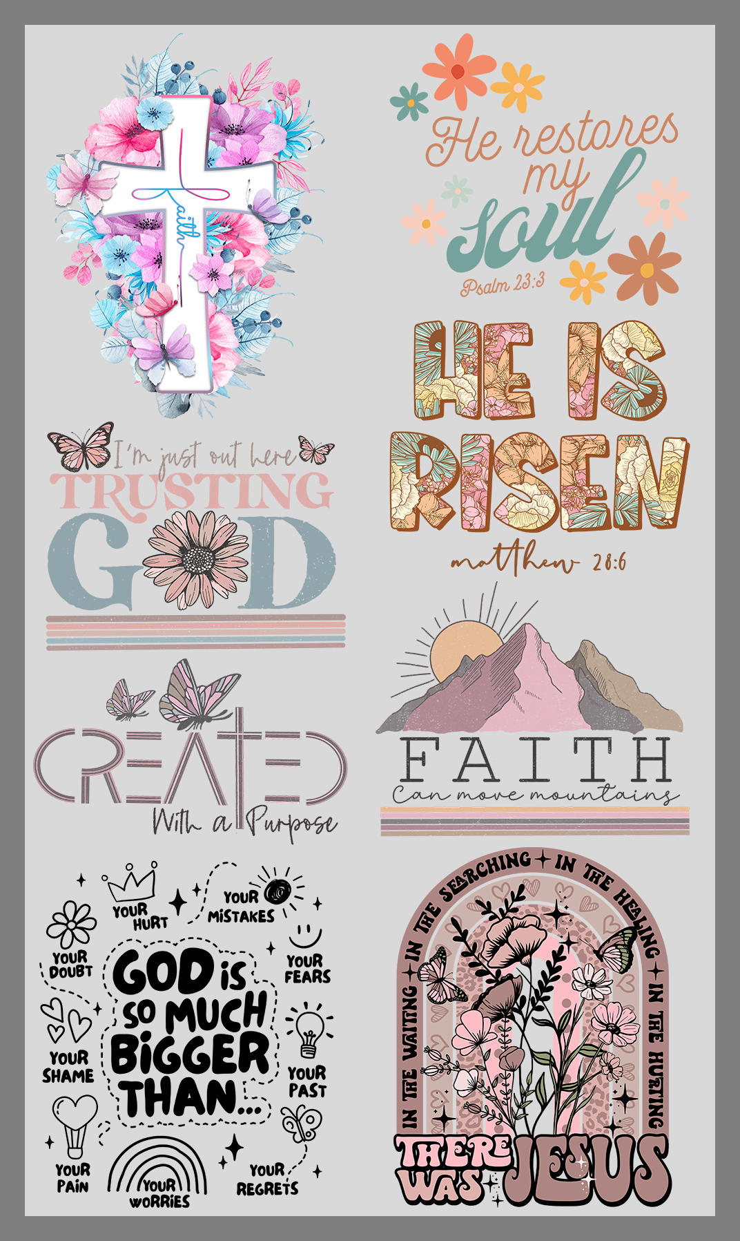 PreMade DTF Gang Sheet: Faith Theme
