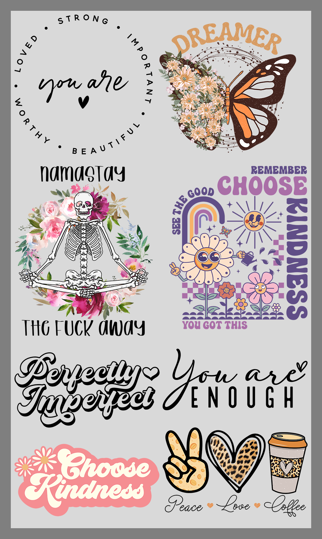 PreMade DTF Gang Sheet: Motivational Theme