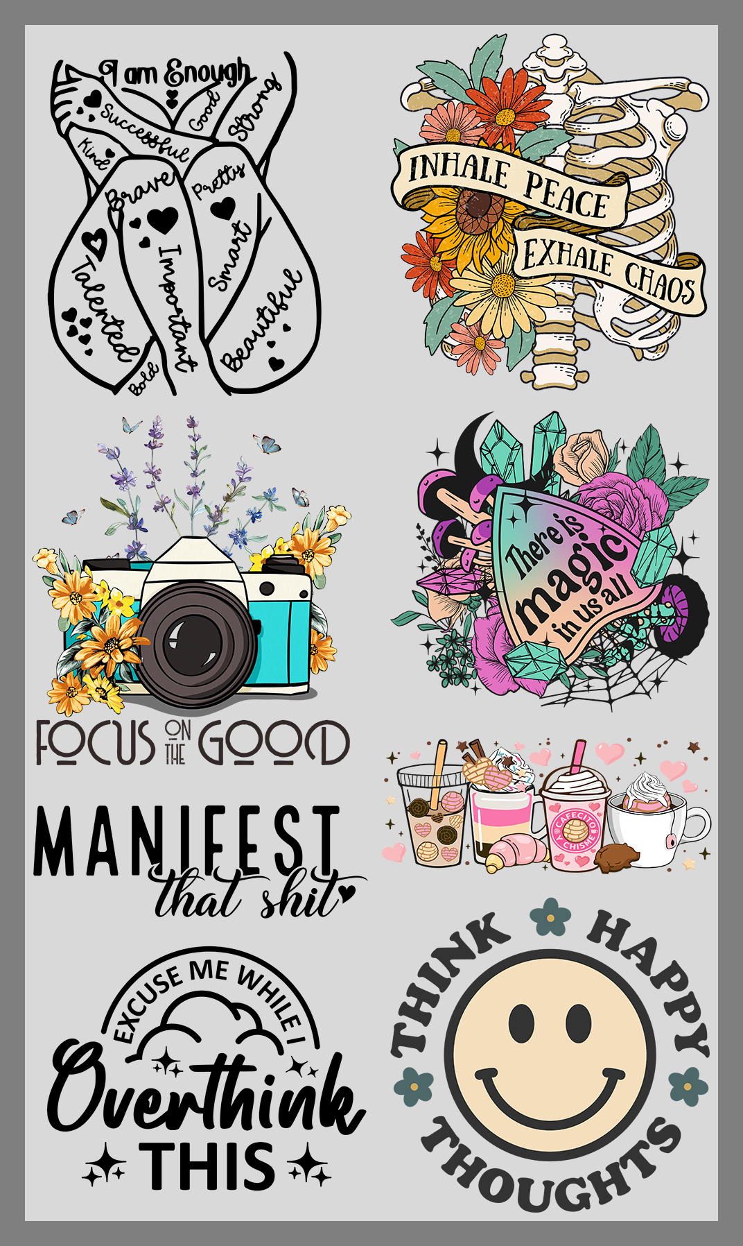 PreMade DTF Gang Sheet: Motivational Theme V1
