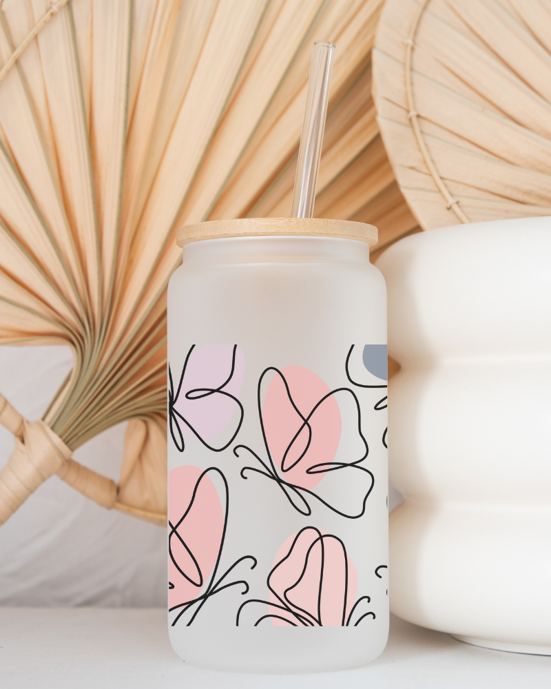 Pastel Cute Butterfly- 16oz Cup Wrap