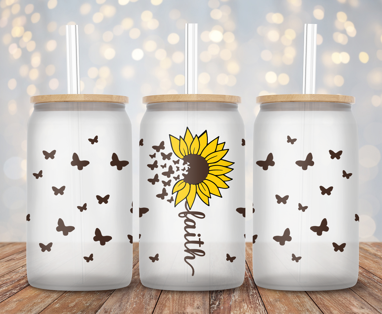 Faith Sunflower - 16oz Cup Wrap