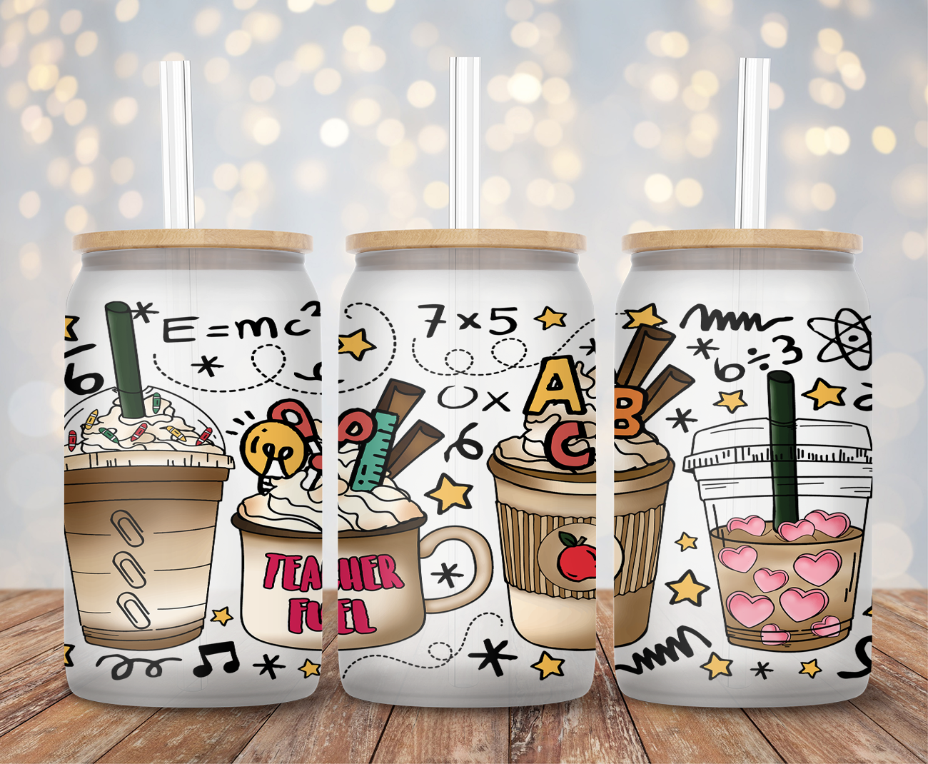 Teacher Fuel Latte - 16oz Cup Wrap