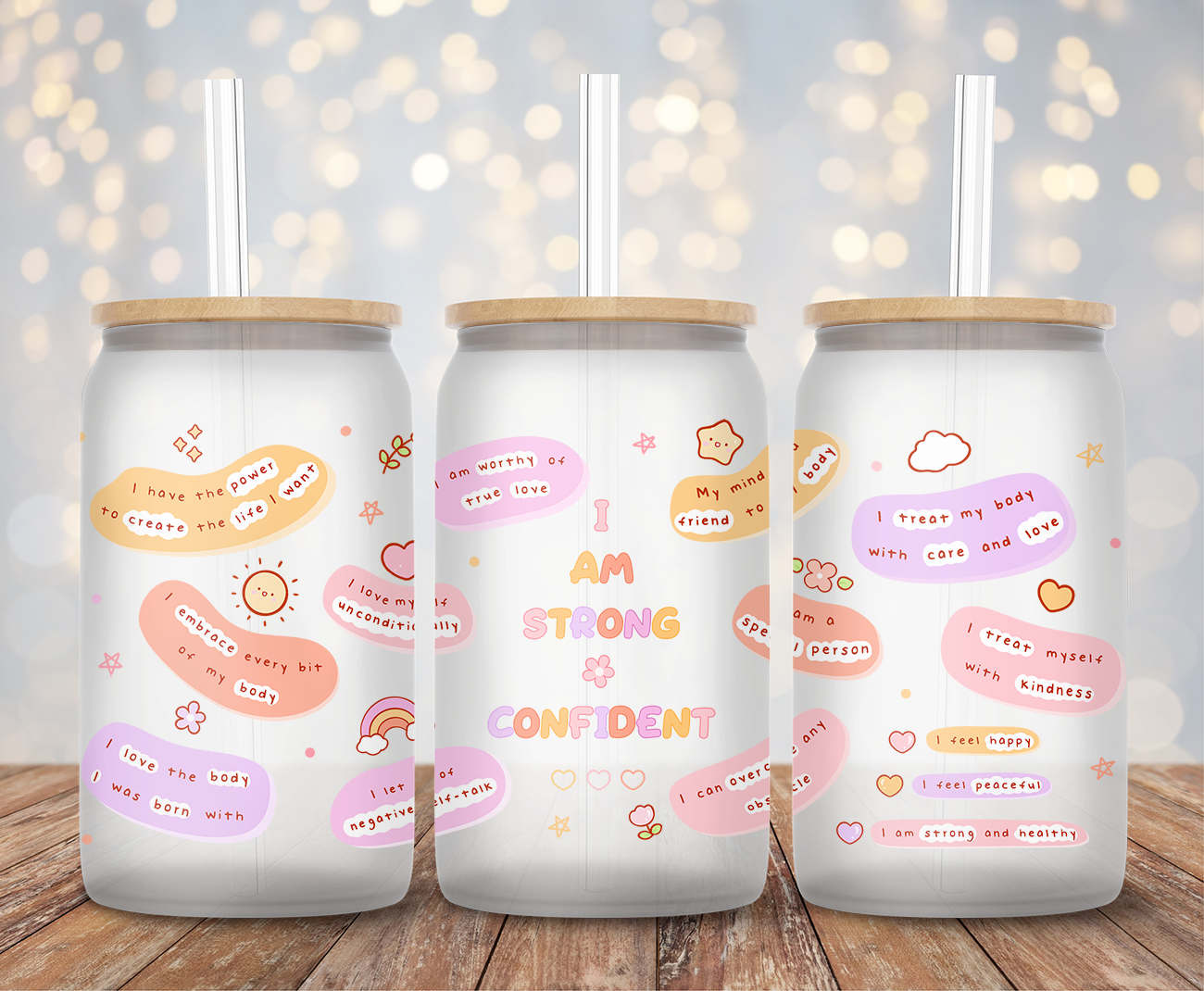 I Am Strong & Confident - 16oz Cup Wrap