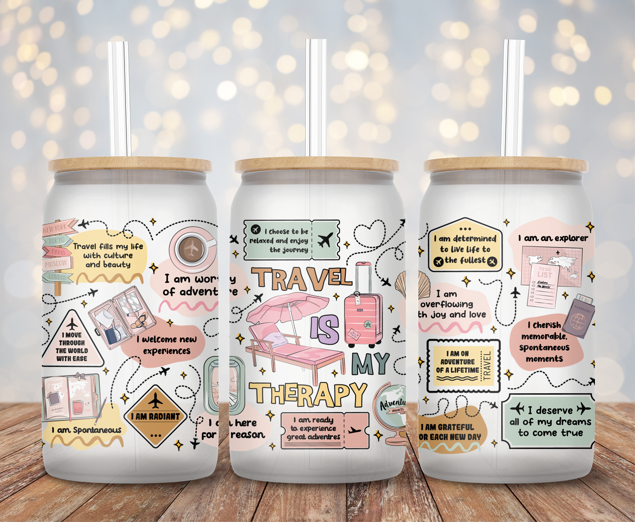 Travel Is My Therapy - 16oz Cup Wrap