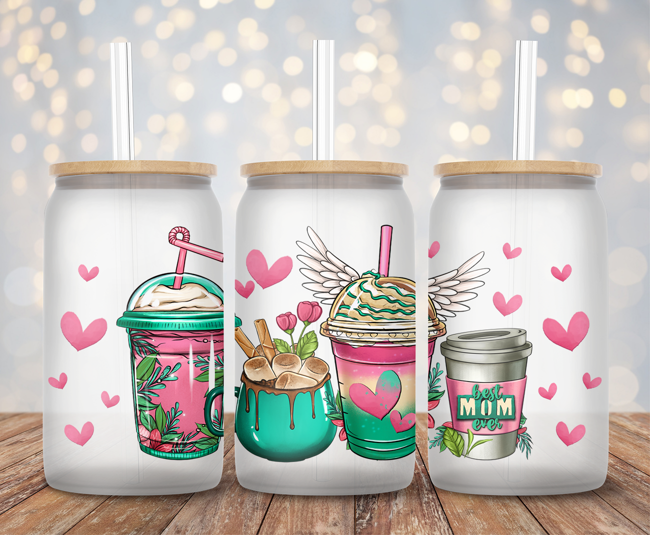 Coffee With The Best Mom - 16oz Cup Wrap