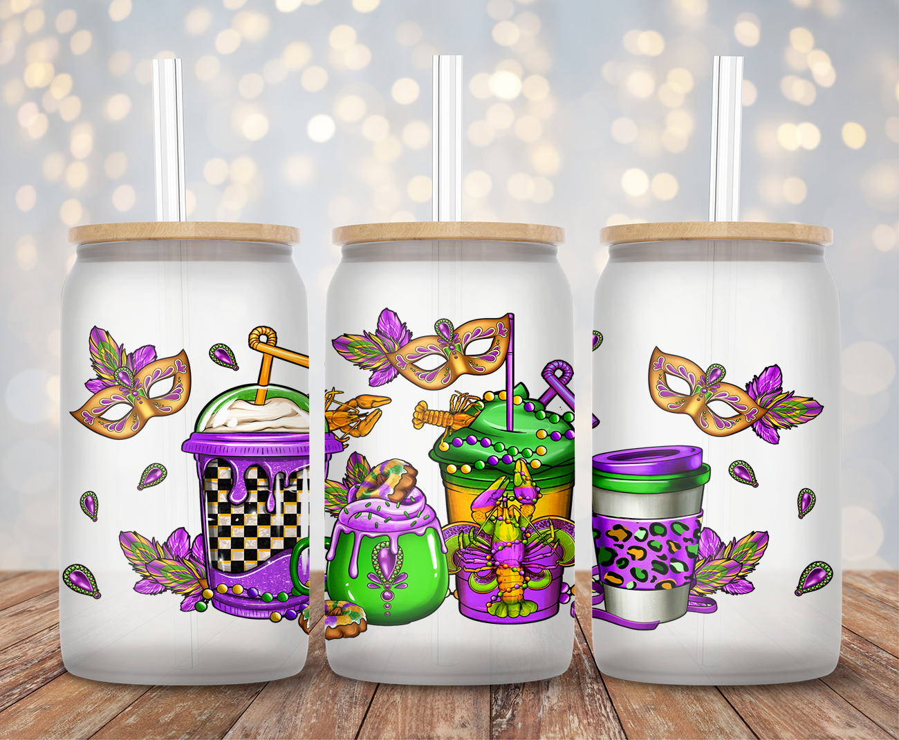 Mardi Gras - 16oz Cup Wrap