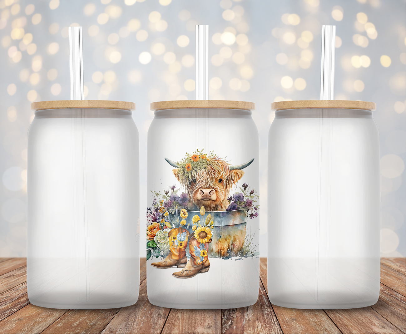 Highland Cow Floral - Decal