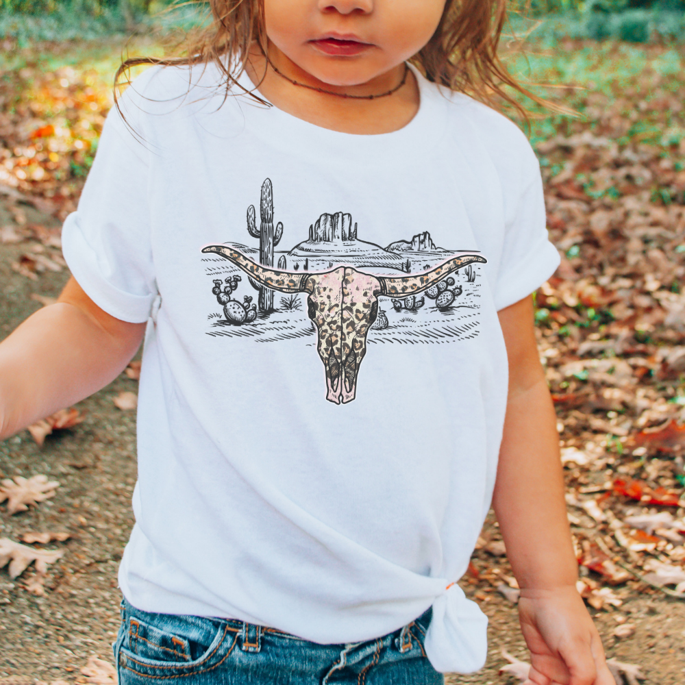 Leopard Cow Skull - Full Color Transfer