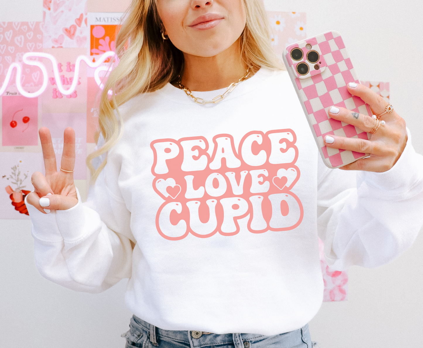 Peace Love Cupid -  Full Color Transfer