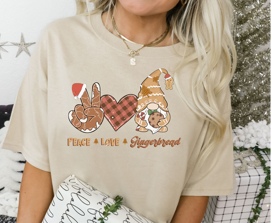 Peace Love Gingerbread -  Full Color Transfer
