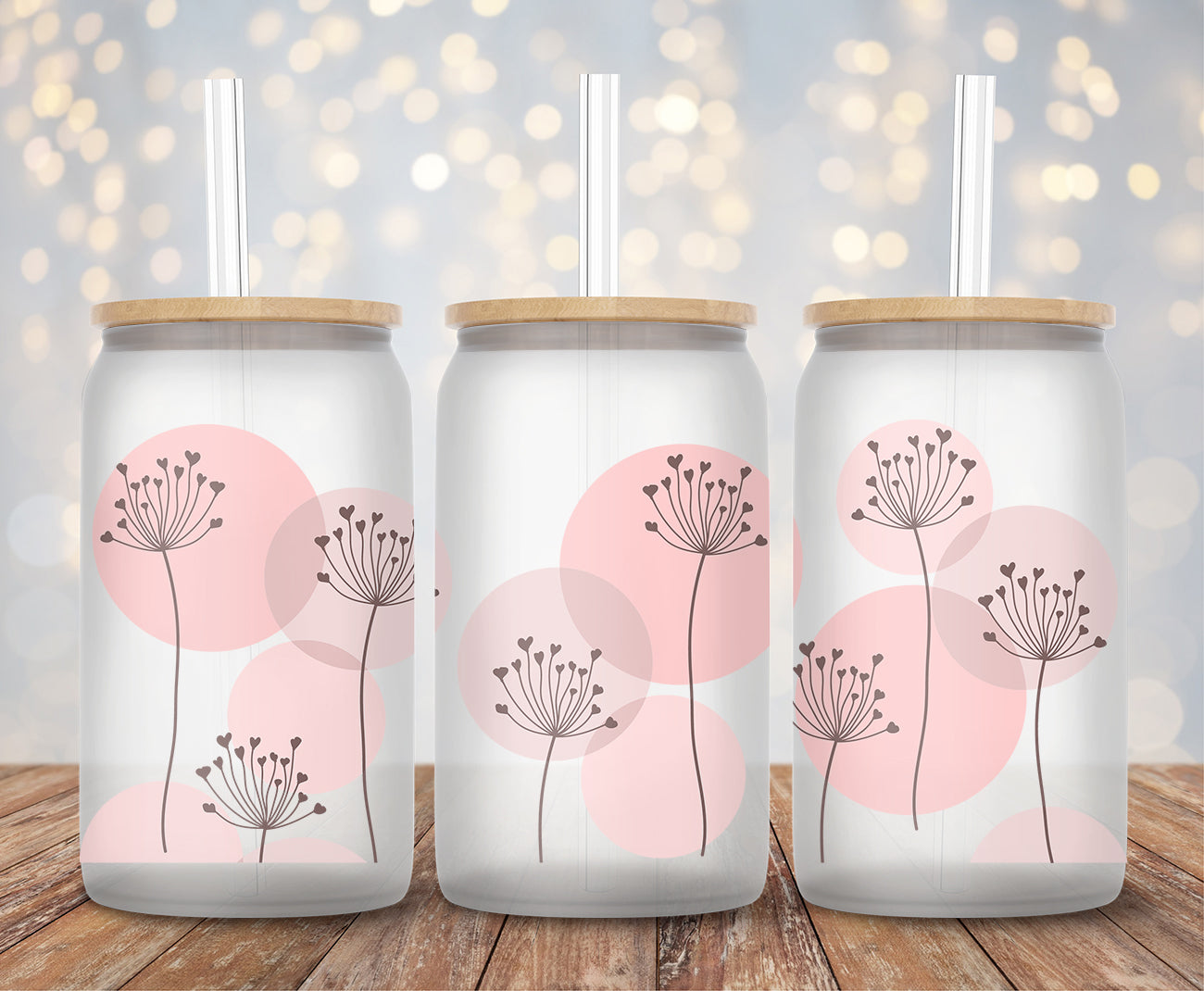 Heart Dandelions - 16oz Cup Wrap