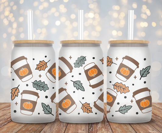 Fall Pumpkin Latte - 16oz Cup Wrap