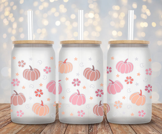 Pink Pumpkin Vibes- 16oz Cup Wrap