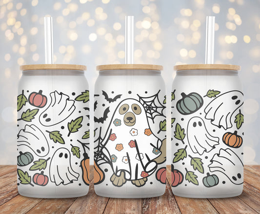 Woof Woof Spooky Ghost - 16oz Cup Wrap