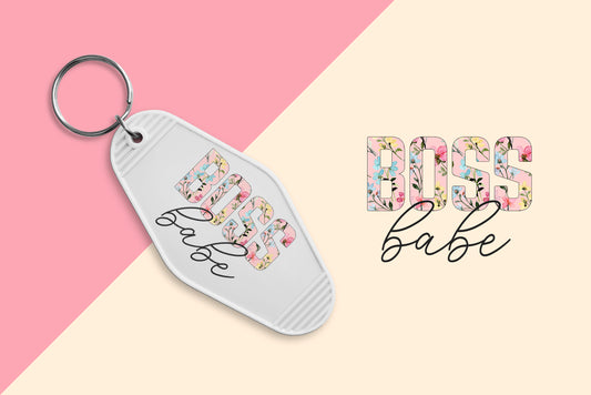 Floral Boss Babe- Set of 6 (Motel Keychain UV DTF)