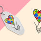 Autism Heart Hands  - Set of 6 (Motel Keychain UV DTF)