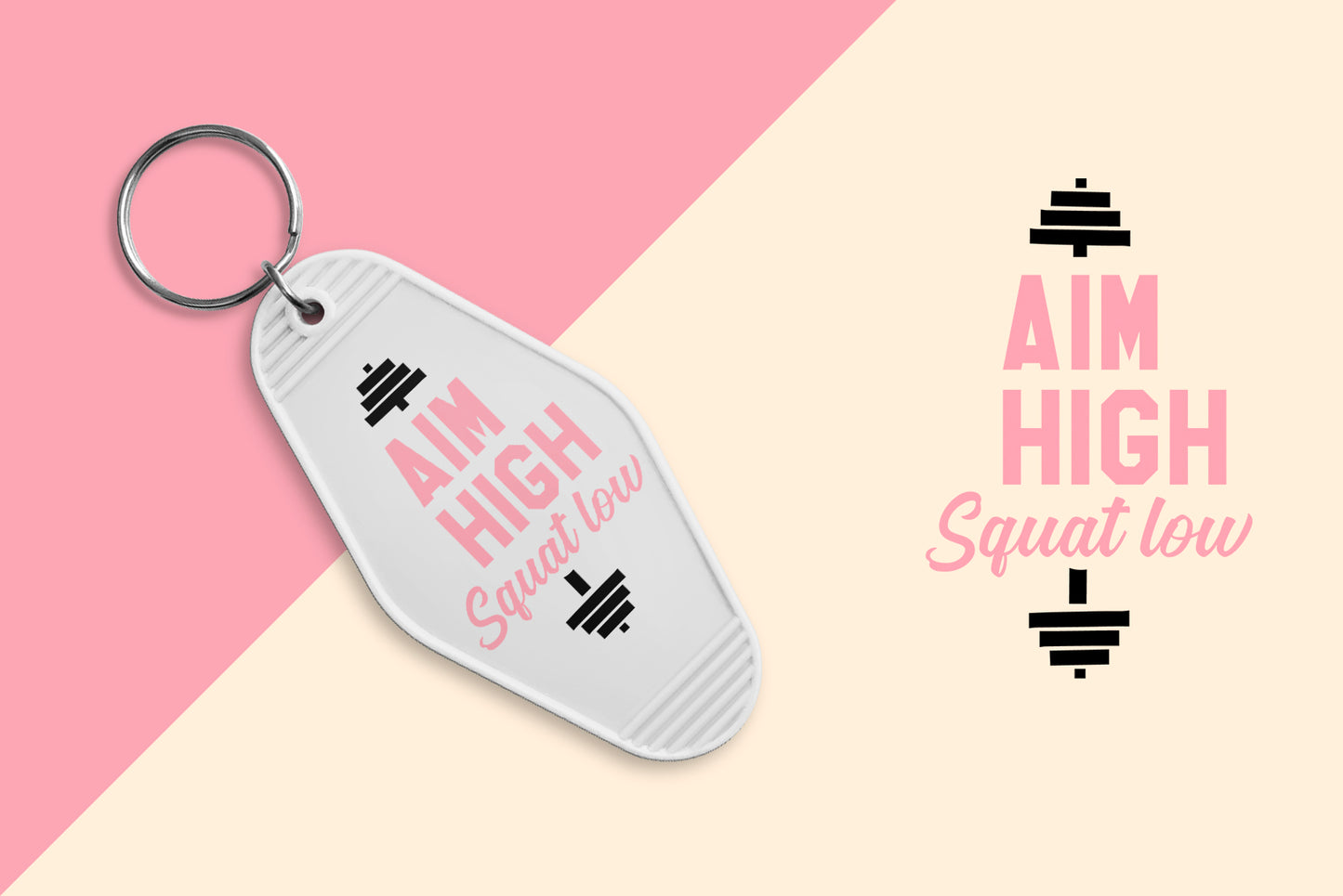 Aim High Squat Low - Set of 6 (Motel Keychain UV DTF)