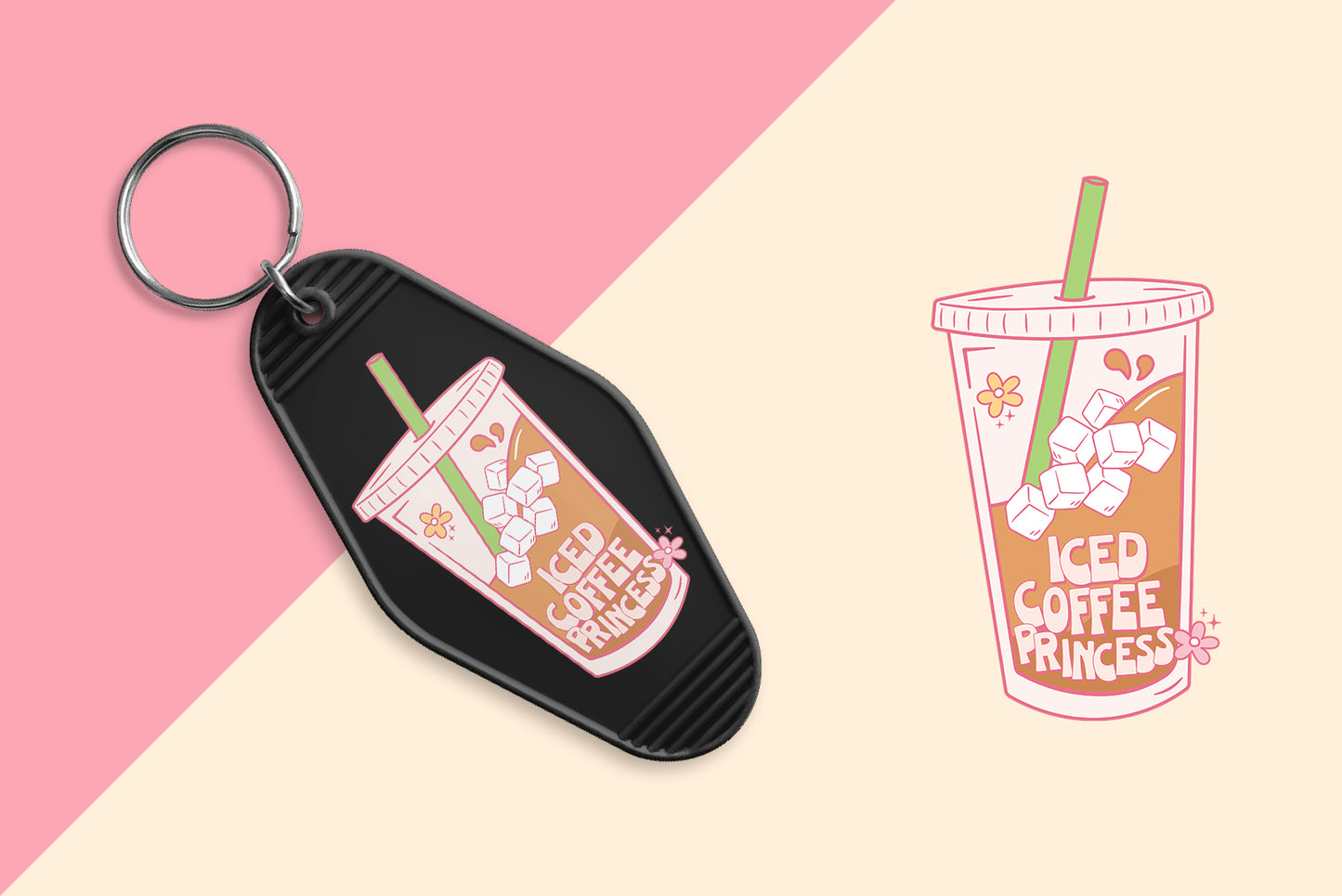 Iced Coffee Princess - Set of 6 (Motel Keychain UV DTF)