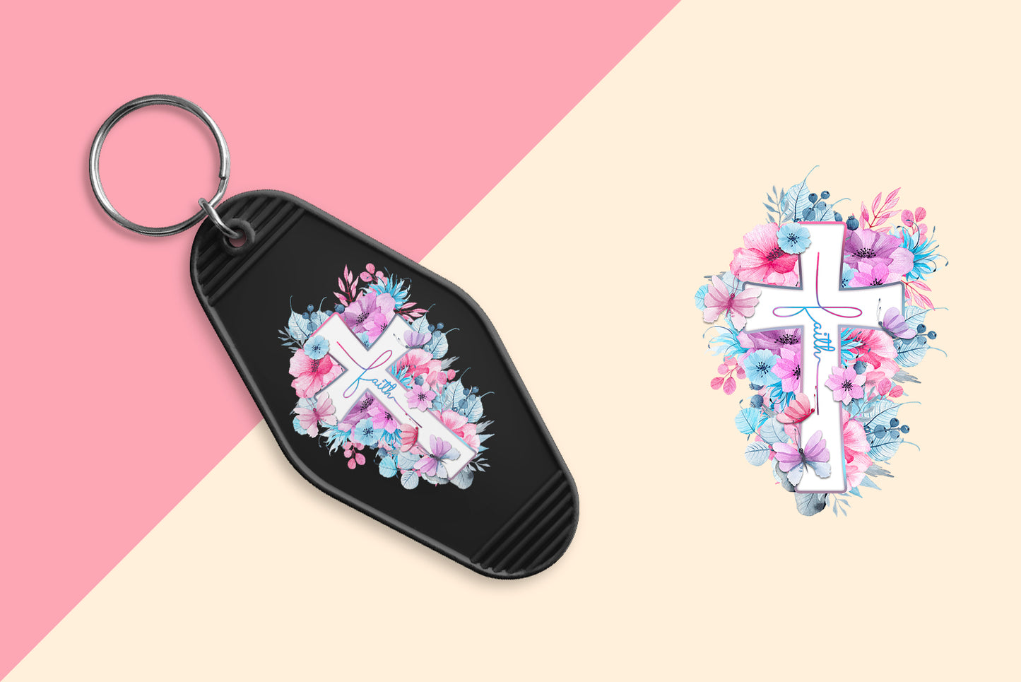 Faith Floral - Set of 6 (Motel Keychain UV DTF)