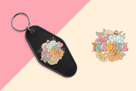 Teacher Floral - Set of 6 (Motel Keychain UV DTF)