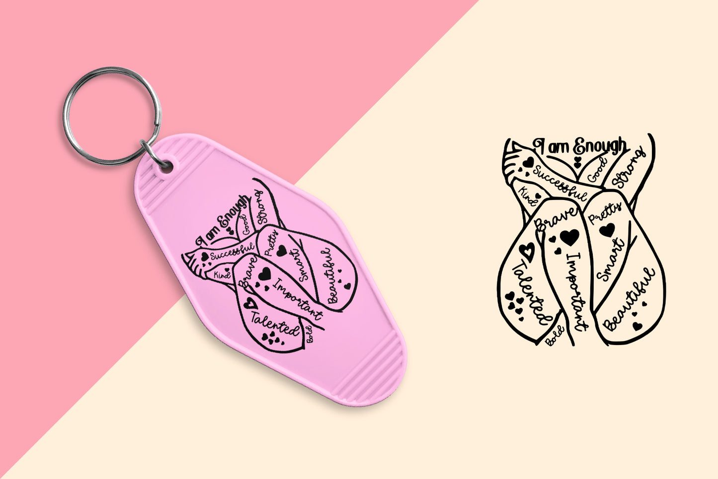 I Am Woman - Set of 6 (Motel Keychain UV DTF)