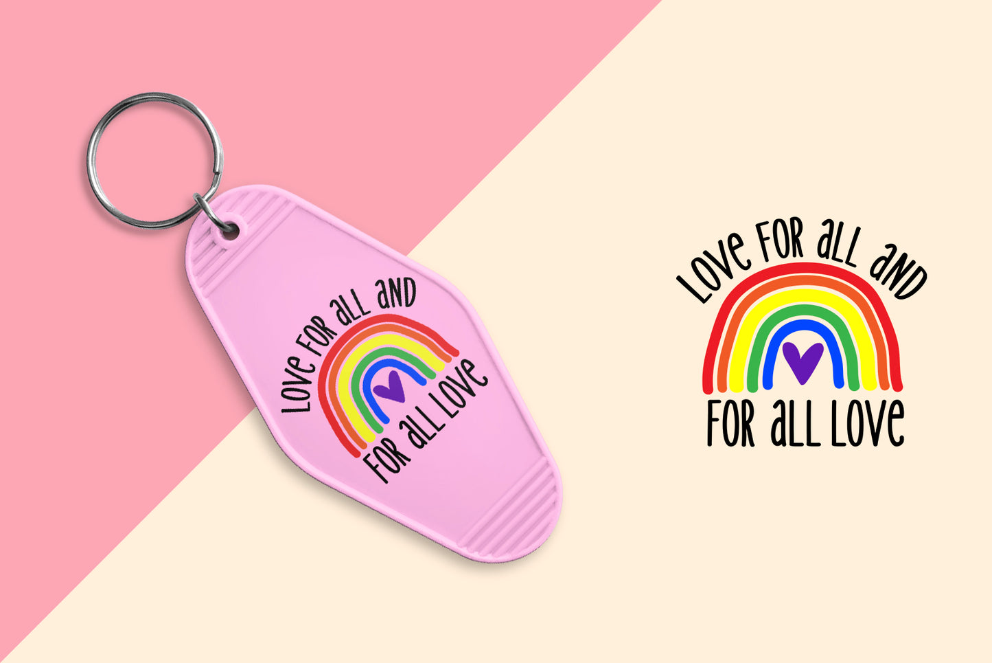 Love for all Rainbow- Set of 6 (Motel Keychain UV DTF)