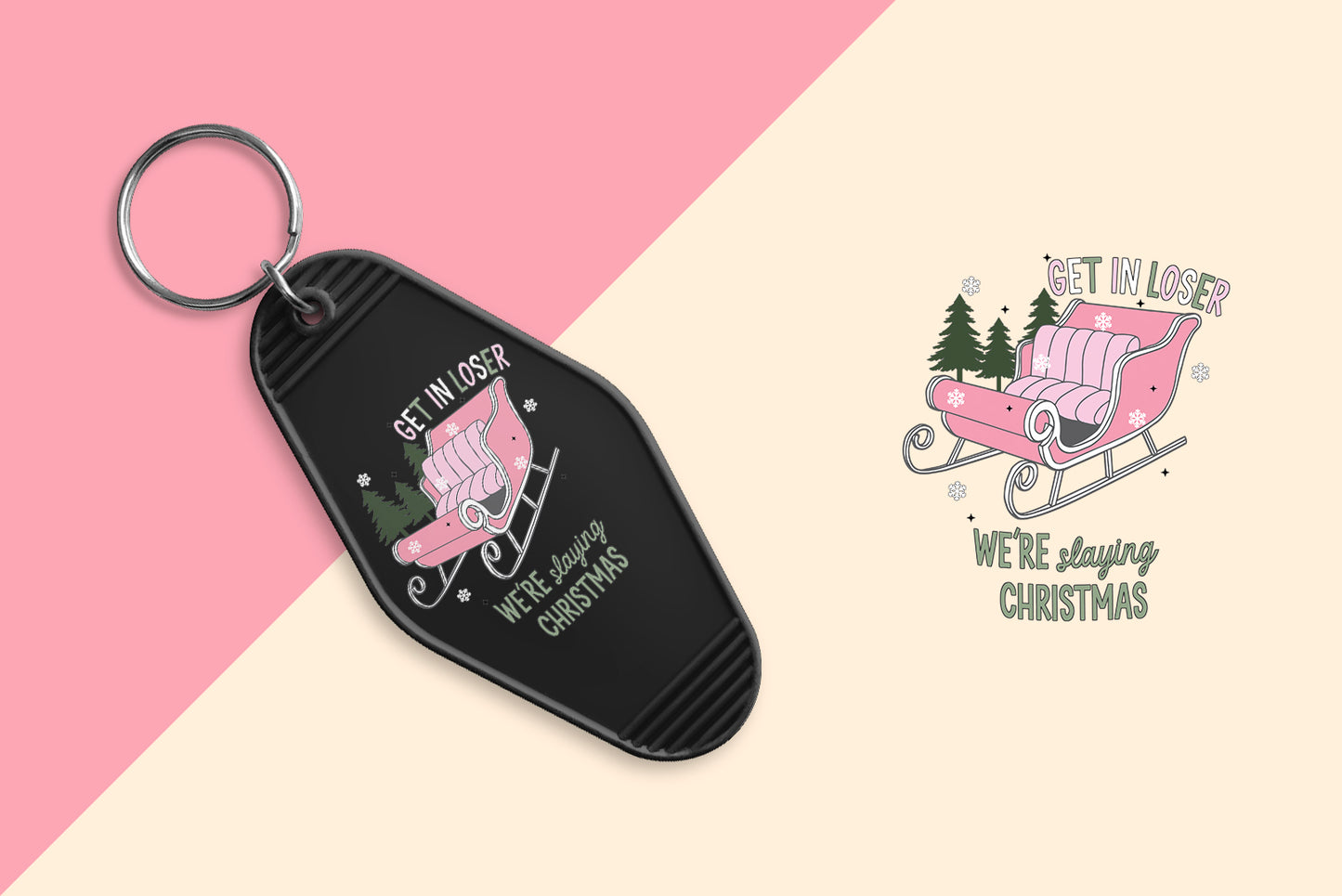 We're Slaying Christmas - Set of 6 (Motel Keychain UV DTF)