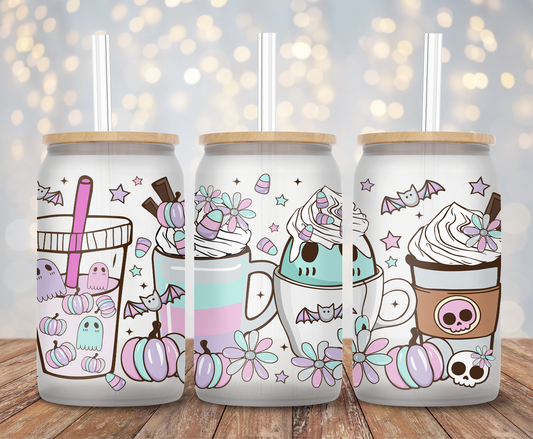 Pastel Ghost Latte - 16oz Cup Wrap