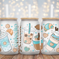 Teal Cafecito Croissant - 16oz Cup Wrap