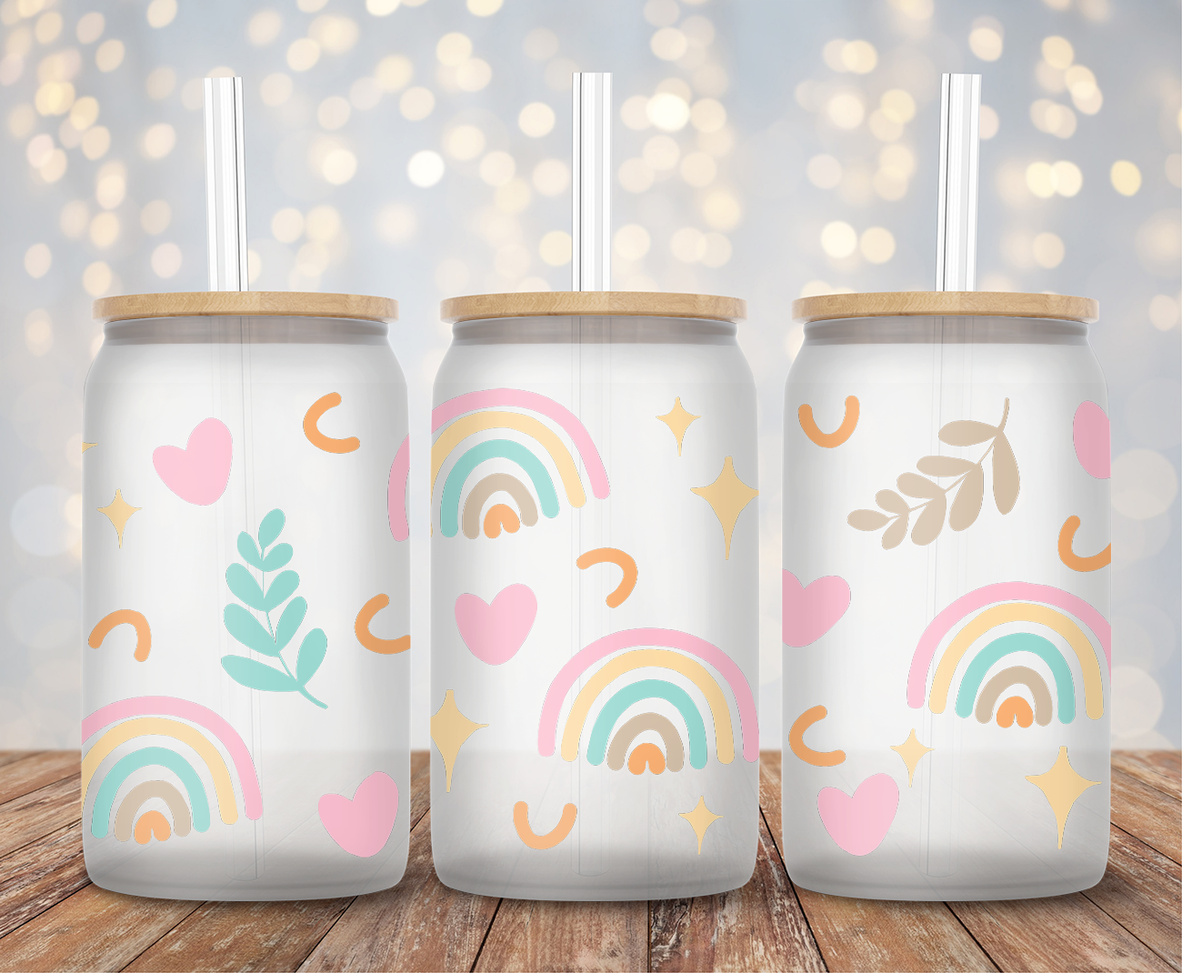 Pastel Rainbow - 16oz Cup Wrap