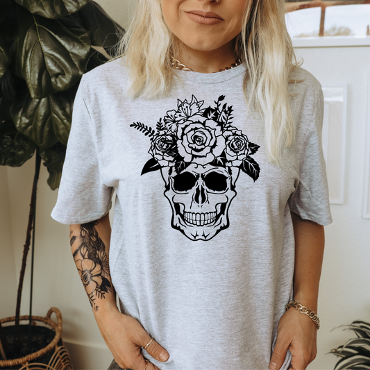 Full Flower Skull - Full Color Transfer